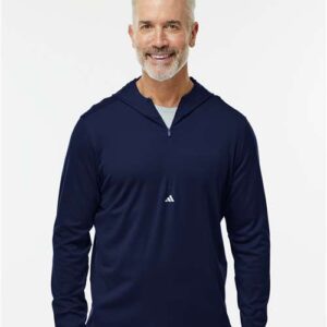Men's Lightweight Quarter-Zip Hooded Pullover - A596 - Image 11