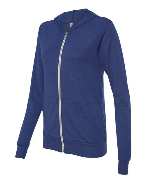 Unisex Triblend Lightweight Full-Zip Hooded Long Sleeve Tee - 3939